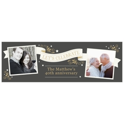 2x6 Same-Day Photo Banner with Anniversary Flourish design