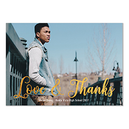 4.25x6 Postcard  with Curly Love & Thanks design