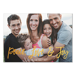 4.25x6 Postcard  with Curly, Peace, Love & Joy design