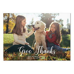 4.25x6 Postcard  with Elegant Give Thanks design