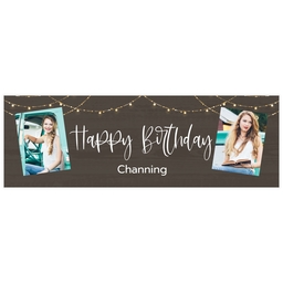 2x6 Same-Day Photo Banner with Birthday Lights design