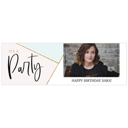 2x6 Same-Day Photo Banner with Golden Party design