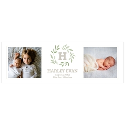 2x6 Same-Day Photo Banner with Laurel Monogram design