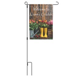 Garden Flag with Metal Stake with Garden Boots design