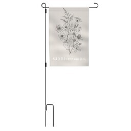 Garden Flag with Metal Stake with Minimalist Bouquet design