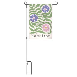 Garden Flag with Metal Stake with Modern Floral design