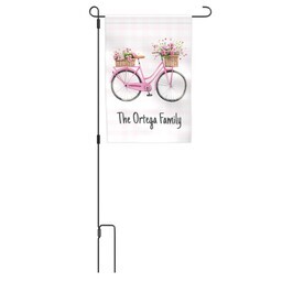 Garden Flag with Metal Stake with Spring Bike design