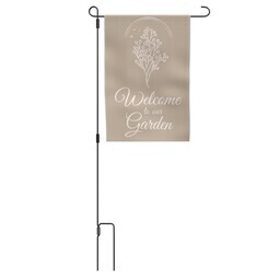 Garden Flag with Metal Stake with Welcome Garden design