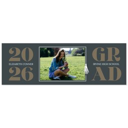 2x6 Same-Day Photo Banner with Bold Grad 2026 design