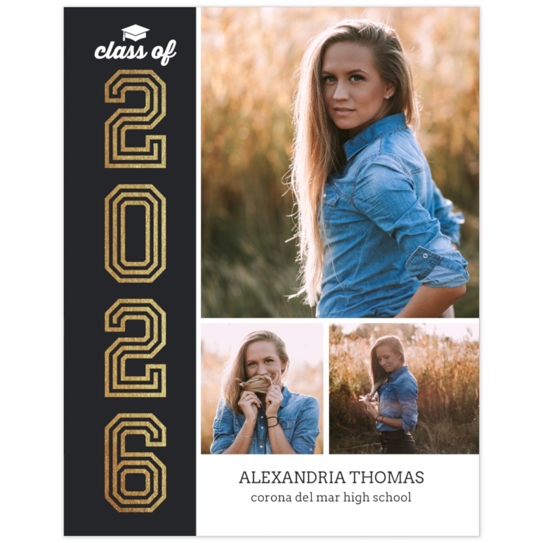Graduation Poster: Custom announcement featuring graduate's school information