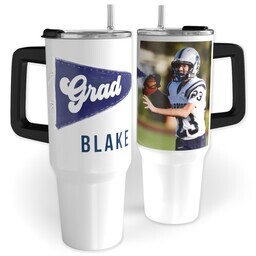 40oz Travel Tumbler with Grads Pennant  design