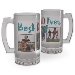 Personalized Beer Stein with Best Dad Ever Heart design