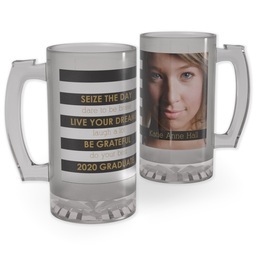 Personalized Beer Stein with Bold Stripe Grad design