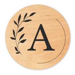 Magnetic Wooden Bottle Opener with Botanical Monogram design