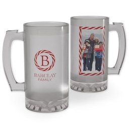 Personalized Beer Stein with Candy Cane design