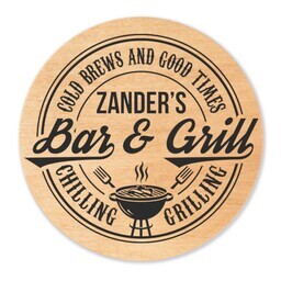 Magnetic Wooden Bottle Opener with Chilling and Grilling design