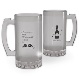 Personalized Beer Stein with Christmas Spirit design