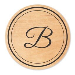Magnetic Wooden Bottle Opener with Circle Monogram design