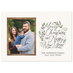 3.5x5 Same-Day Postcard with Christmas Holly design