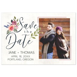 3.5x5 Same-Day Postcard with Floral Inspirations Save The Date design