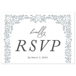 3.5x5 Same-Day Postcard with Flower Cluster RSVP design