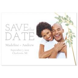 3.5x5 Same-Day Postcard with Geometric Branches Save The Date design