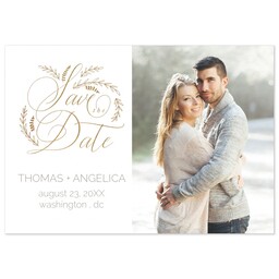 3.5x5 Same-Day Postcard with Golden Branches Save The Date design