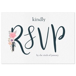 3.5x5 Same-Day Postcard with Graceful Blossoms RSVP design