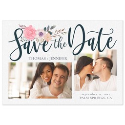 3.5x5 Same-Day Postcard with Graceful Blossoms Save The Date design