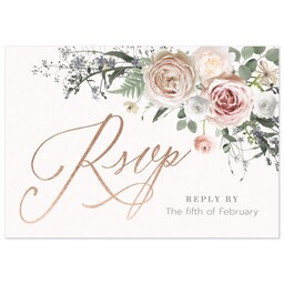 3.5x5 Same-Day Postcard with Harvest Bouquet RSVP design