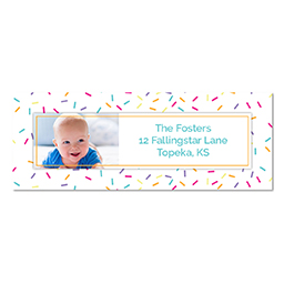 Address Label with Showering Sprinkles design