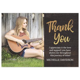 3.5x5 Same-Day Postcard with Woodgrain Thanks design