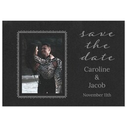 3.5x5 Same-Day Postcard with Art Deco Swirls Save The Date design