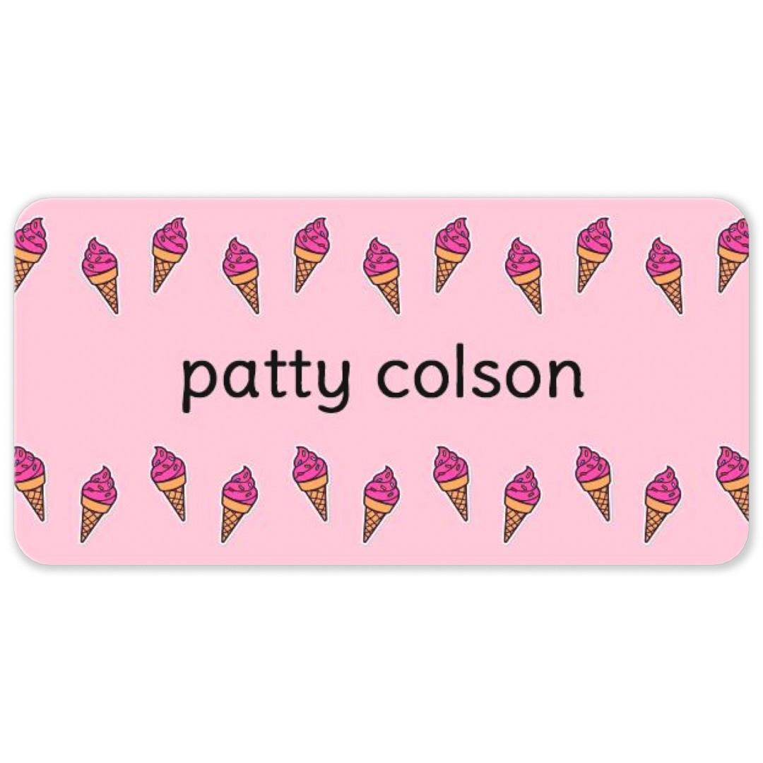 Set of all-purpose labels featuring a fun pattern and customizable text for organizing school supplies.