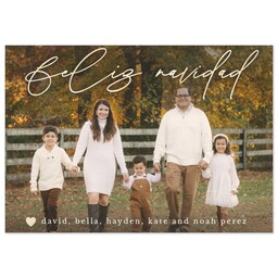 3.5x5 Same-Day Postcard with Golden Feliz Navidad design