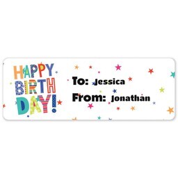 Address Label Sheet with Birthday Stars design