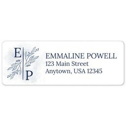 Address Label Sheet with Botanical Initials design