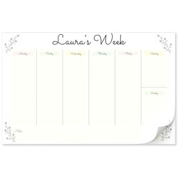 11x17 Personalized Tear Away Placemat Sheets of 30 with Delicate Floral design