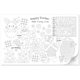 11x17 Personalized Tear Away Placemat Sheets of 30 with Easter Activity design