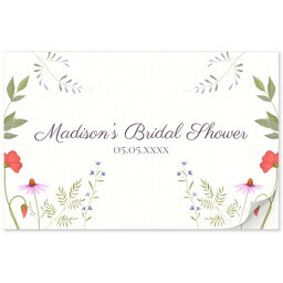 11x17 Personalized Tear Away Placemat Sheets of 30 with Floral Bridal Placemat design