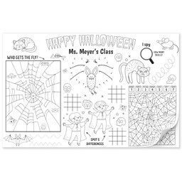 11x17 Personalized Tear Away Placemat Sheets of 30 with Halloween Activity design