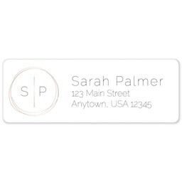 Address Label Sheet with Modern Initials design