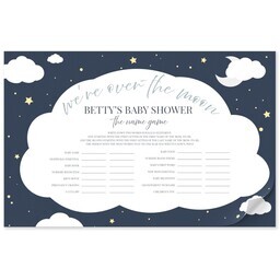 11x17 Personalized Tear Away Placemat Sheets of 30 with Over The Moon Name Game design