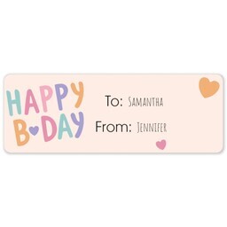 Address Label Sheet with Peach Birthday design