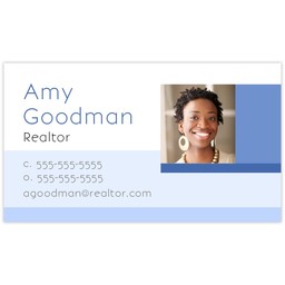 Business Card with Photo Shades Blue design