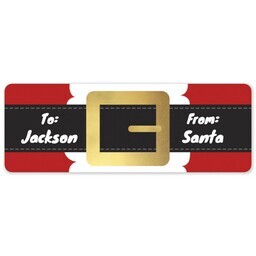 Address Label Sheet with Santa Is Here design