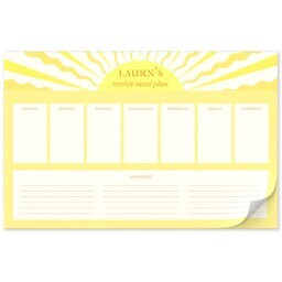 11x17 Personalized Tear Away Placemat Sheets of 30 with Scheduled Sun Rays design