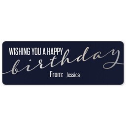 Address Label Sheet with Silver Birthday Wishes design