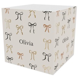 Note Cube 4-Sided StikIt Notes with Gilded Glow Ribbon Bows design