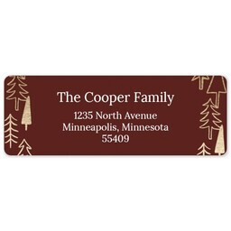 Address Label Sheet with North Pole Forest Red design